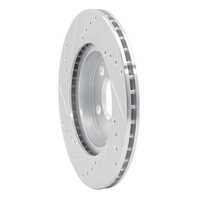 BMW i3 Brake Rotor (1) - Front Right - R1 Concepts - Drilled & Slotted - Silver - `14-`21